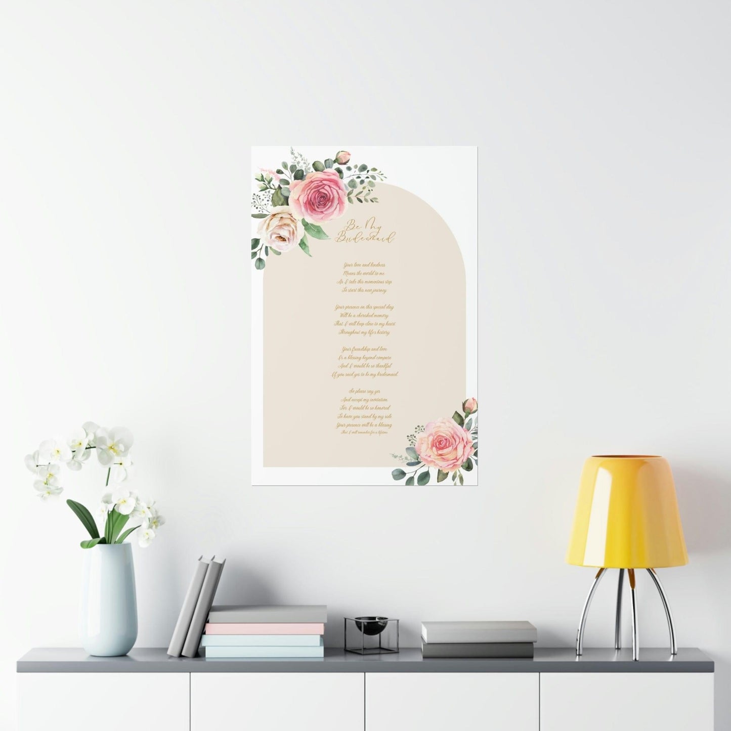 Unique Bridesmaid Poem Poster - An Emotional Invitation for Your Bridesmaids