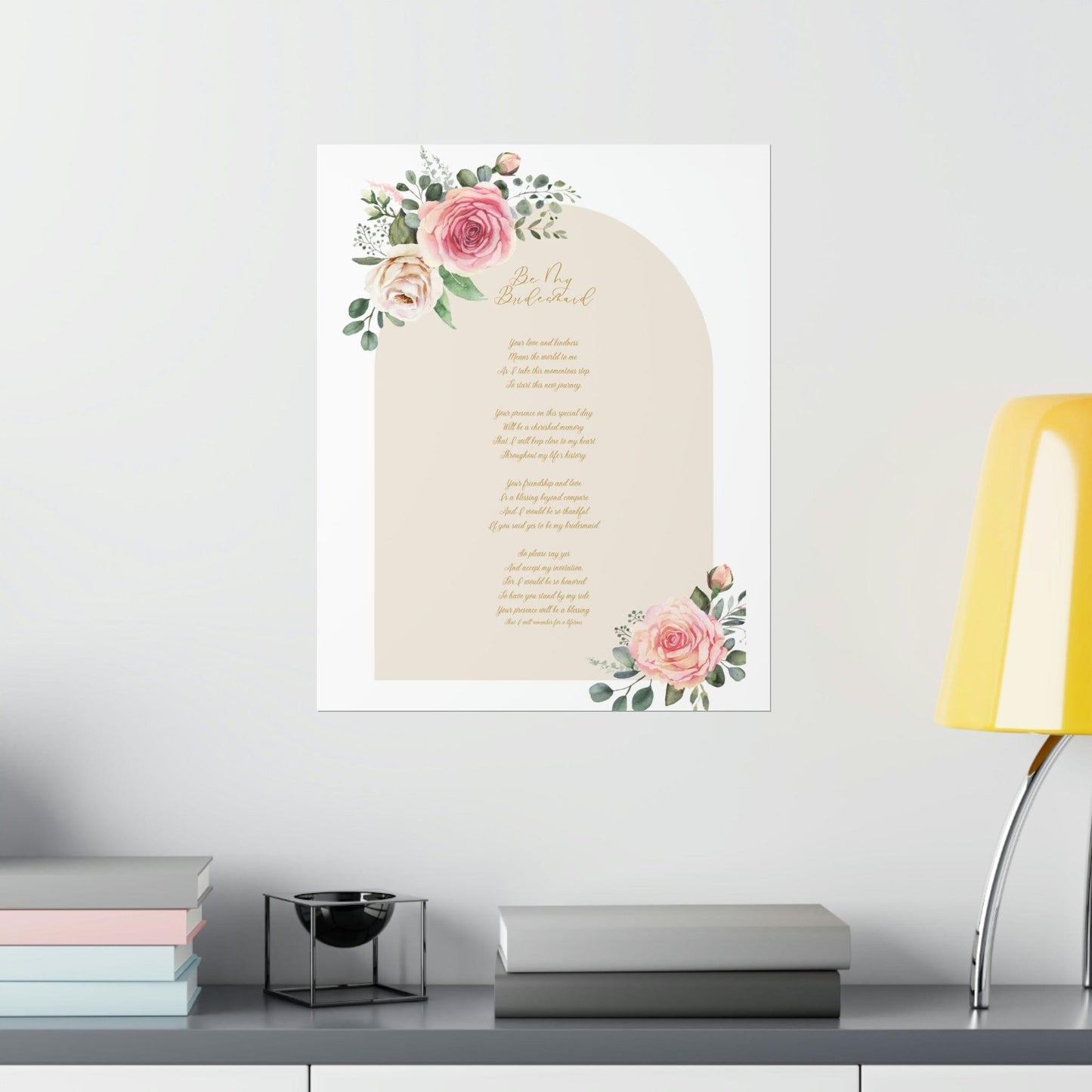 Unique Bridesmaid Poem Poster - An Emotional Invitation for Your Bridesmaids